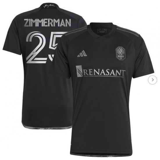 Mens Nashville SC Walker Zimmerman adidas Black 2023 Man In Black Kit Replica Player Jersey